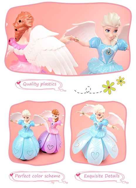 Đèn lồng Elsa và Anna xoay có nhạc và đèn