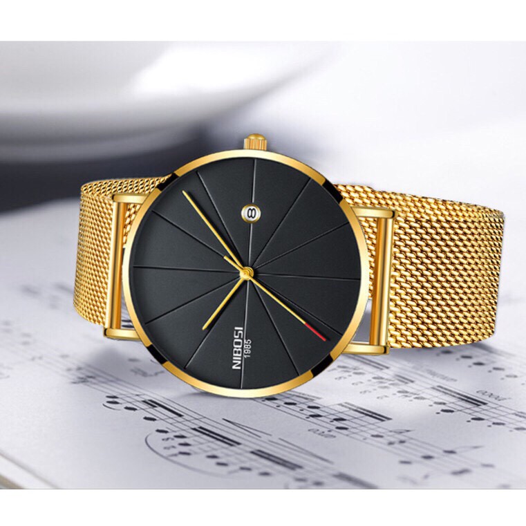 [CHÍNH HÃNG] Đồng hồ nam NIBOSI 1985 V2 dây thép lưới cao cấp, sang trọng | BigBuy360 - bigbuy360.vn