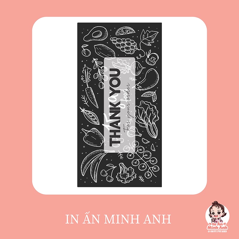 Tem dán sticker open me cute vintage dán chữ thank you trên túi giấy kraft, hộp carton kích thước 6x3 cm DCDN05