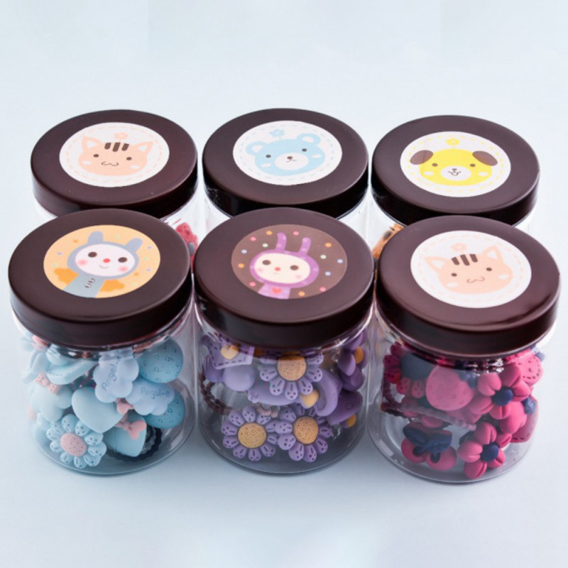 Set 12 Dây Buộc Tóc Hoạt Hình Dễ Thương Cho Bé Gái