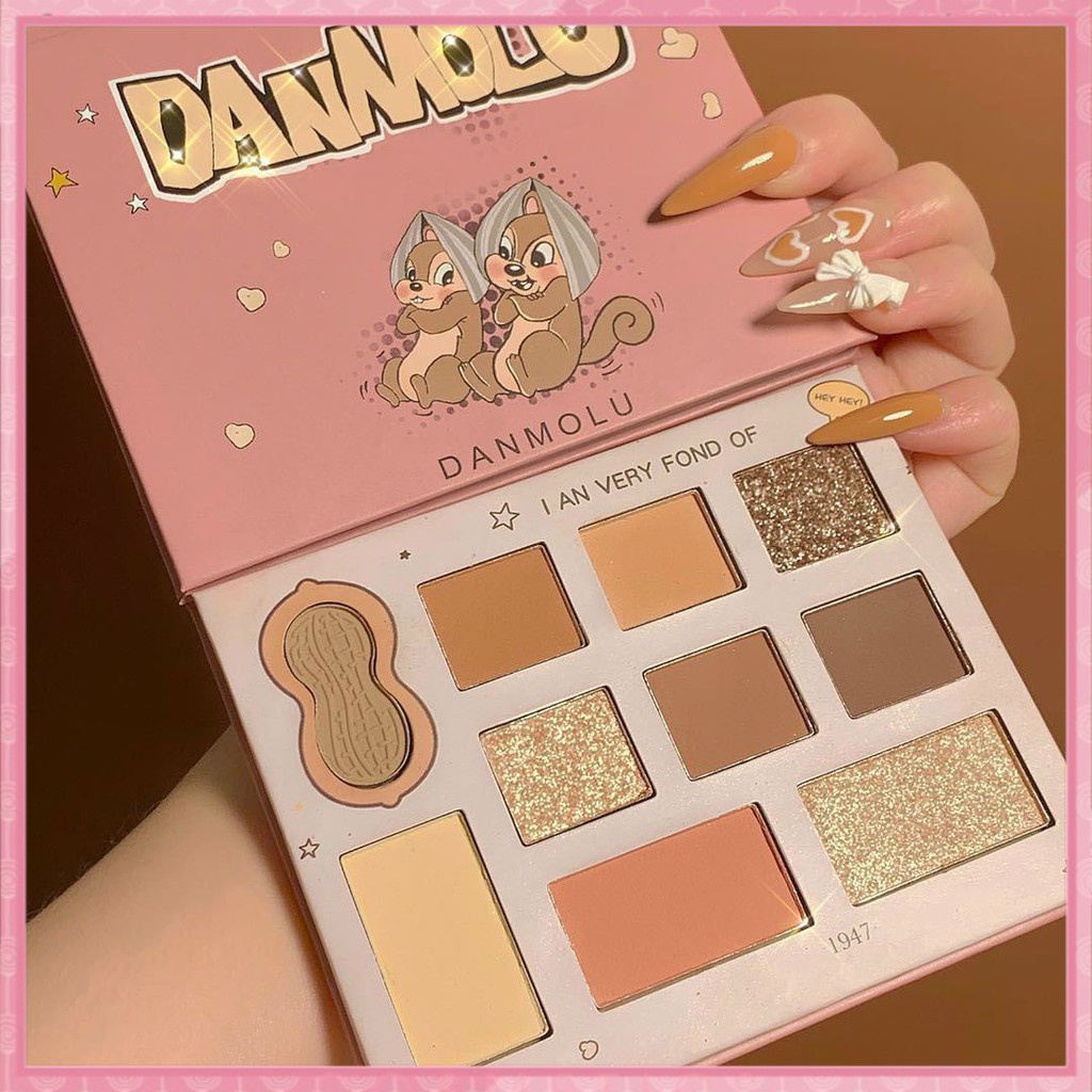  Bảng phấn mắt 10 ô DANMOLU kiêm bắt sáng phấn má tạo khối nhũ kira nội địa Trung Quốc