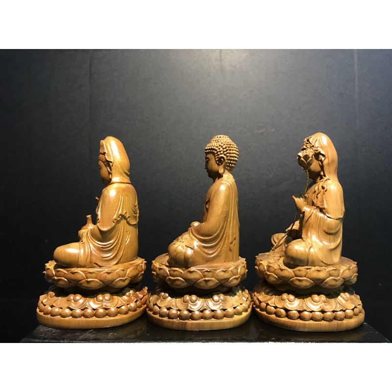 Bộ tượng Tây Phương Tam Thánh Phật: A Di Đà, Quan Thế Âm, Đại Thế Chí 15cm