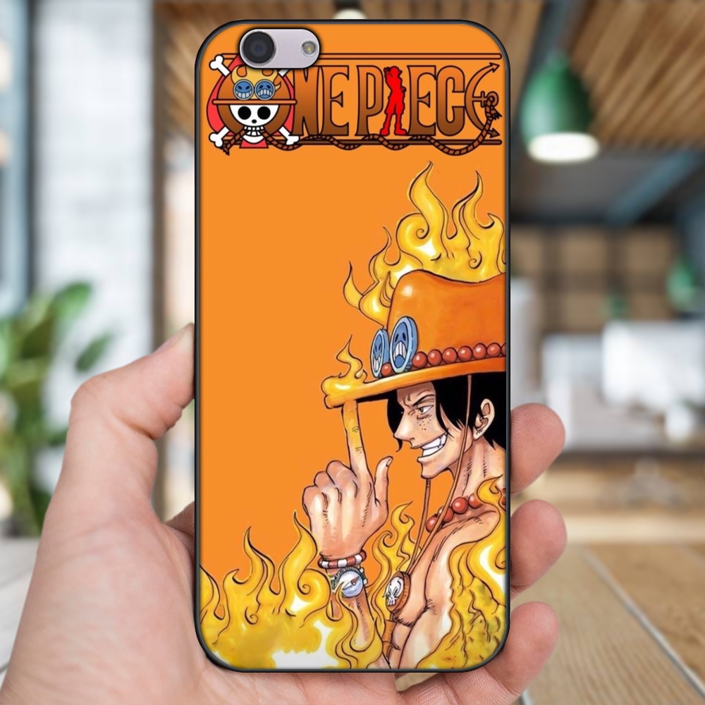 Ốp lưng Oppo F1s, F3, F3 Plus viền đen in hình Ace One Piece