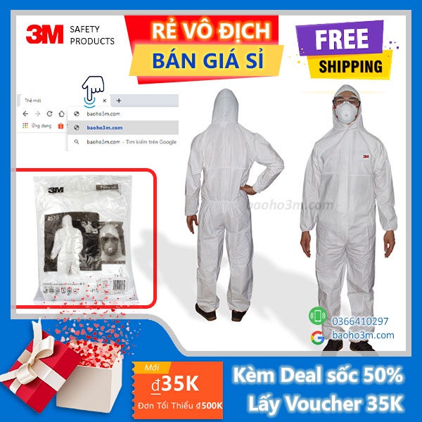 quần áo bảo hộ 3M 4510, cấp độ 5/6-chống dịch, chống hóa chất, chống phóng xạ, chống tĩnh điện