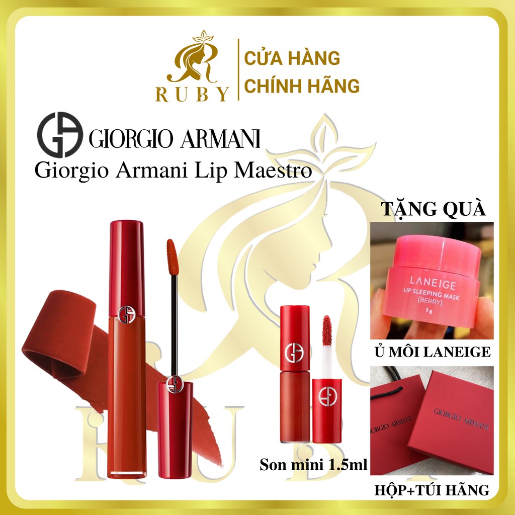 Son kem Giorgio Armani Lip Maestro màu cực đẹp Full size và mini, Son Giorgio Armani chuẩn auth, Tiệm Son Ruby