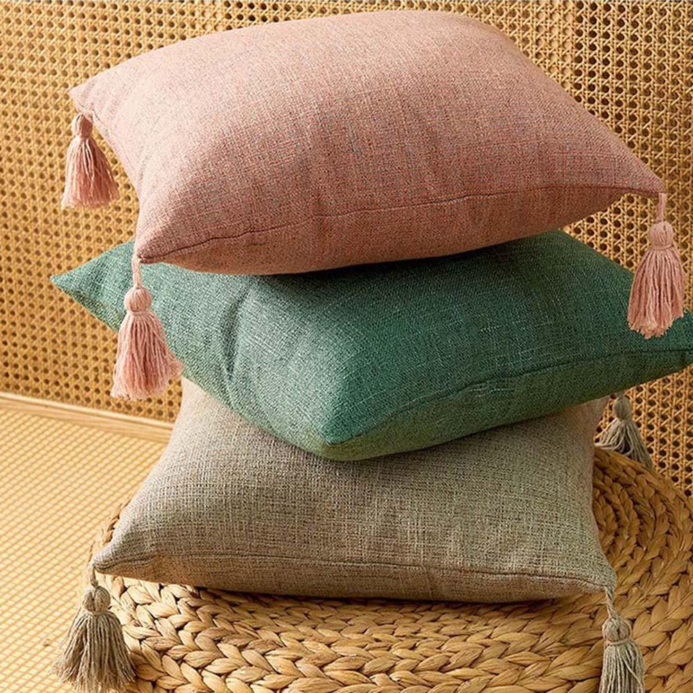 Vỏ Gối Cotton Lanh 45x45cm Trang Trí Nhà Cửa / Xe Hơi