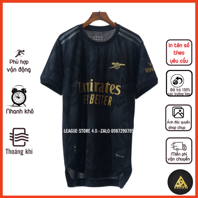 Set bộ quần áo thể thao nam ARS màu đen - bộ quần áo đá bóng nam ngắn tay vải gai lưới thoáng mát form âu Leaguestore