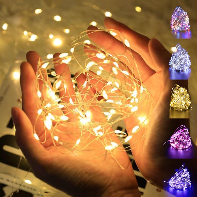 Dây Đèn Led Fairylight , Dây Đèn Đom Đóm Trang Trí 3 Mét Dùng Pin ，Ba Chế Độ
