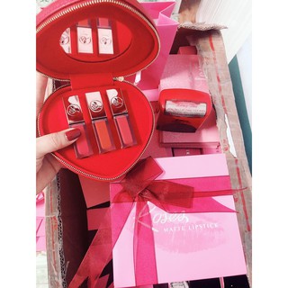 Set Son ROSES Trái Tim Mini Garden - Full Box 3 Màu