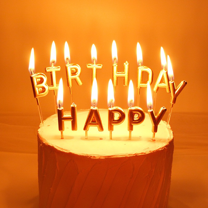 Phụ kiện trang trí bánh sinh nhật  Bộ nến chữ Happy Birthday