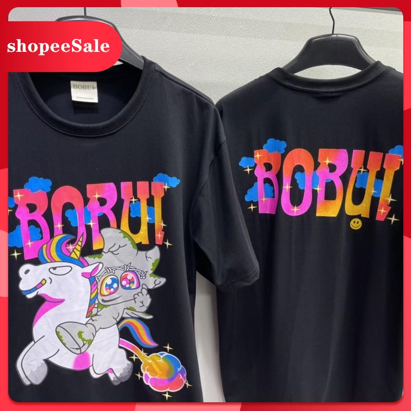 Áo thun tay lỡ BOBUI NGỰA UNICORN ,áo phông unisex form rộng nam nữ chất cotton co dãn dày mát 2