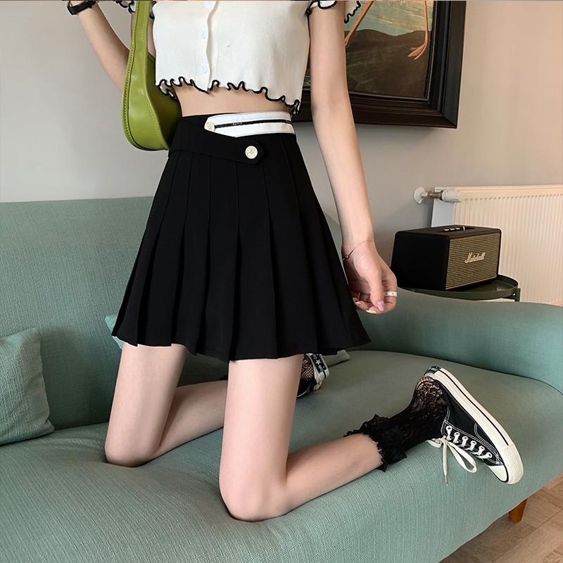 Hundreds Of Show Slim Skirts Women's Summer White Skirt Design Is Irregular A Word Pleated Skirts Miss Jk Skirt