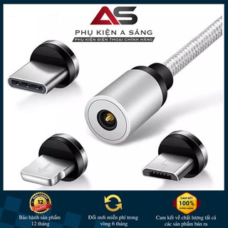 Cáp hút nam châm 3 đầu lightling, micro, type c