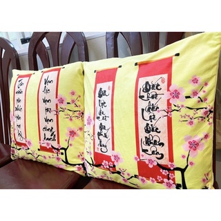 Set 2 vỏ gối Câu đối Tết