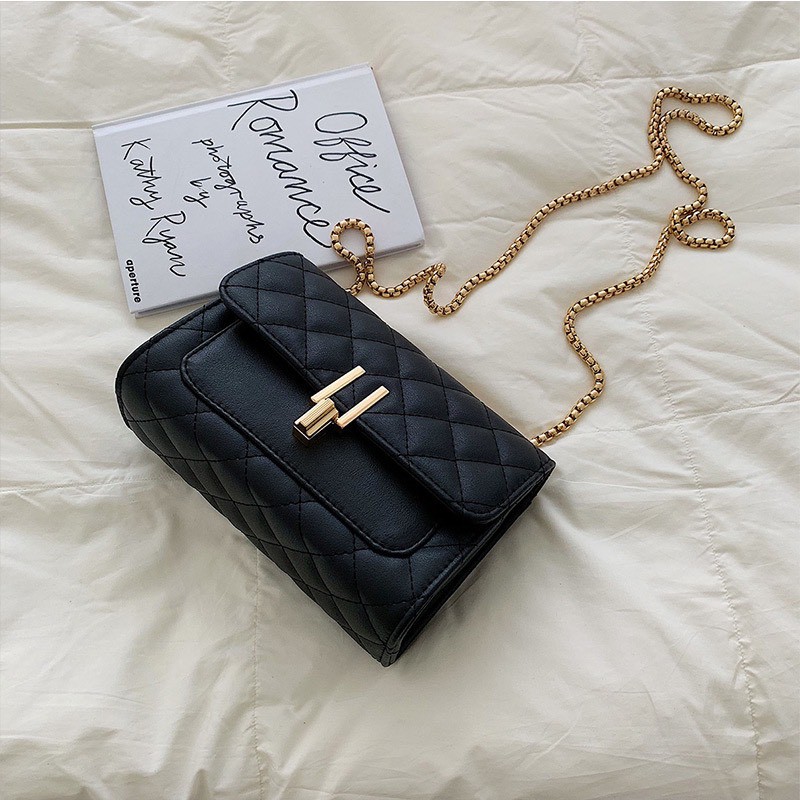 Túi xách nữ đeo chéo 💖 𝑭𝑹𝑬𝑬𝑺𝑯𝑰𝑷 💖 túi nữ khóa chữ Y Pastel vặn ngược hai màu đen trắng size 22 hàng quảng châu - Lorien
