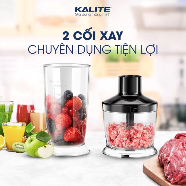 Máy xay sinh tố cầm tay Kalite KEB4111 công suất 400W xay thịt, xay hoa quả cực sắc bén