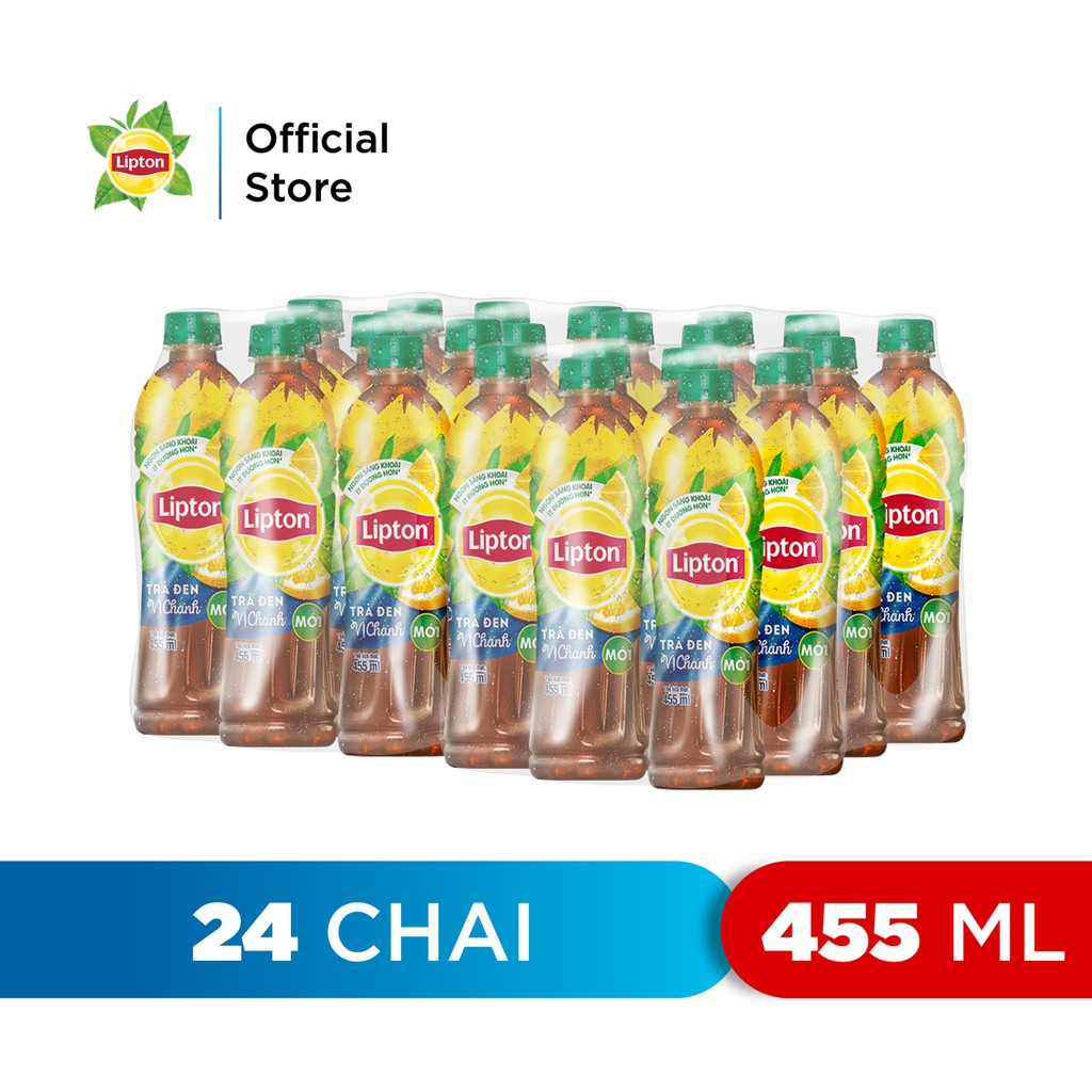 Thùng 24 Chai Lipton Trà Đen Vị Chanh (450ml/chai)