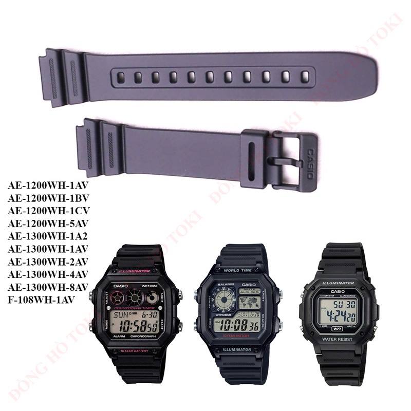 Dây đồng hồ casio AE-1200WH, AE-1300WH, F-108WH, W-216H chính hãng