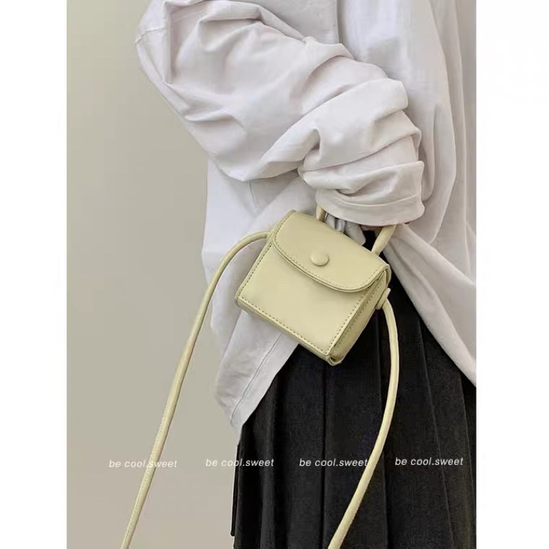 Túi mini vuông basic siêu xinh dễ phối đồ da PU túi chéo xách tay phong cách hàn quốc teen