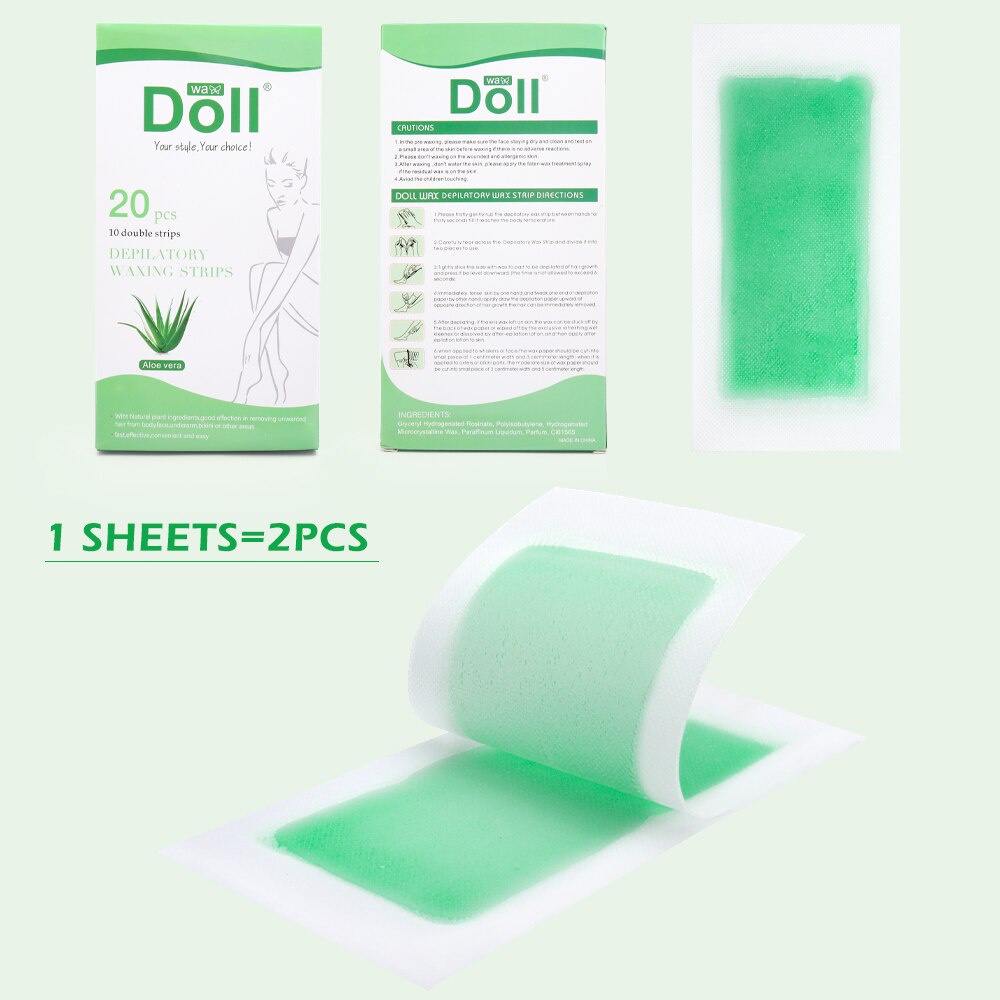 Bộ 20 Tờ Giấy Wax Lông Hai Mặt Bằng Sáp Ong Lạnh Tự Nhiên Chuyên Nghiệp Cho Toàn Thân / Mặt / Chân