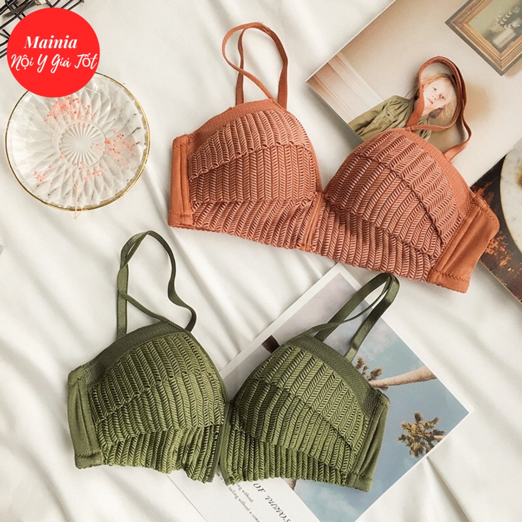 Áo Ngực Su Thông Hơi Phối Ren Đan Không Gọng Nâng Ngực Cực Xịn Xò Mainia Shop