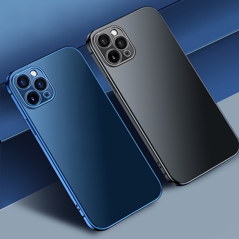 Mạ vuông cho IPhone Mạ vuông Mờ trong suốt Vỏ silicon mềm chống bám vân tay Chống rơi rớt Siêu mỏng cho IPhone 13 12 Mini 11 Pro Max X XR XS 6 7 8 Plus Ống kính SE 2020 Tất cả bao gồm Ốp lưng mới nhất