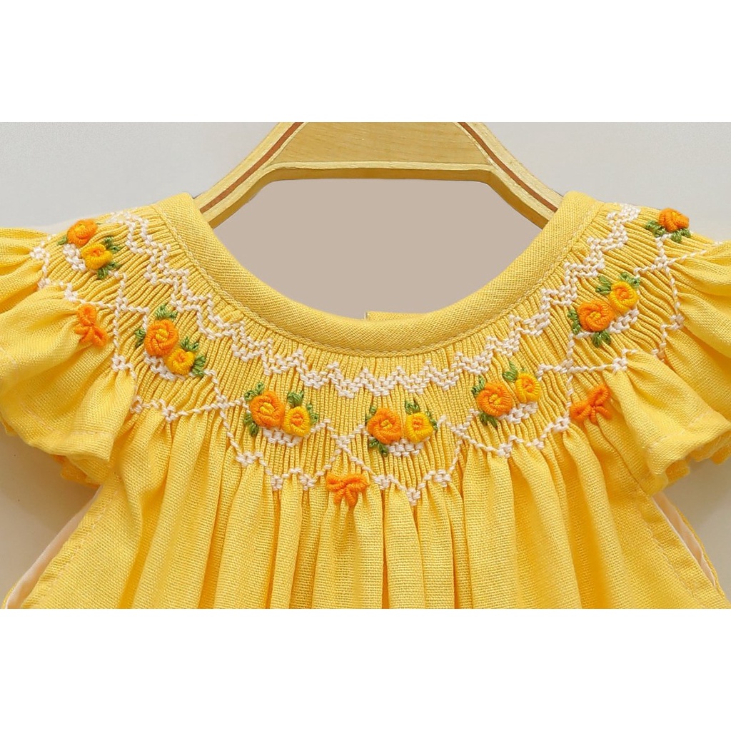 ĐẦM SMOCK ĐÔI MẸ VÀ BÉ MÀU TRỨNG GÀ