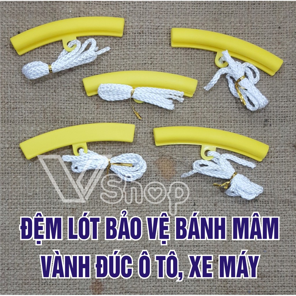 Miếng nẹp đệm, lót bảo vệ bánh mâm, vành đúc ô tô, xe máy. Bộ 5 cái