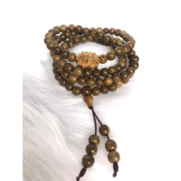 Vòng Trầm Hương Tốc Tự Nhiên - Mix Charm Thánh Giá, Hồ Ly - Chuỗi Tràng Hạt 108