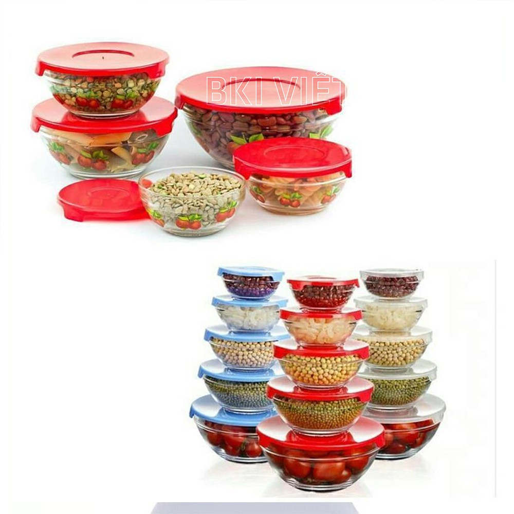 Bộ 5 Bát Thủy Tinh Đựng Thực Phẩm Cooking Bowl - BO5BATTT