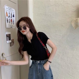 ÁO CROPTOP POLO THUN GÂN
