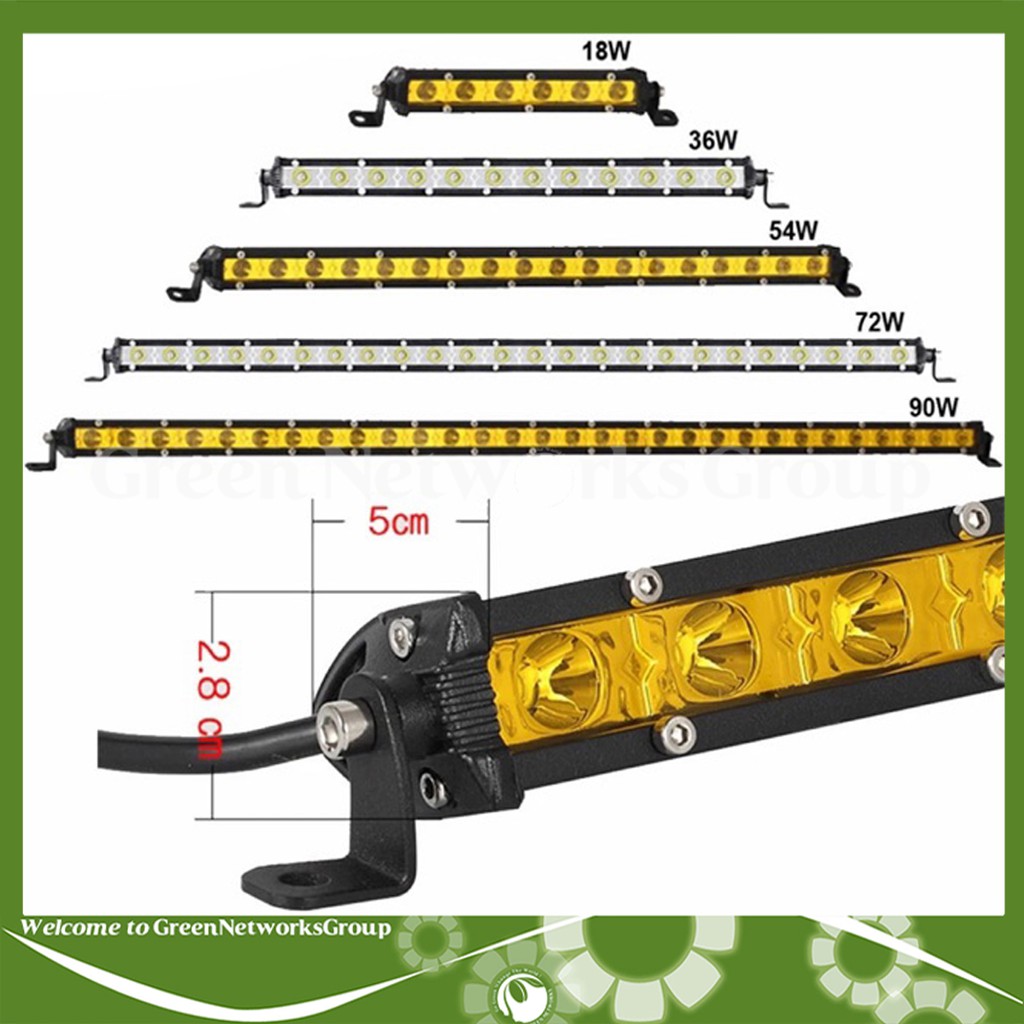 Đèn led bar trợ sáng gắn cho xe tải ô tô xe offroad sáng trắng sáng vàng đủ mẫu kích thước GreenNetworks