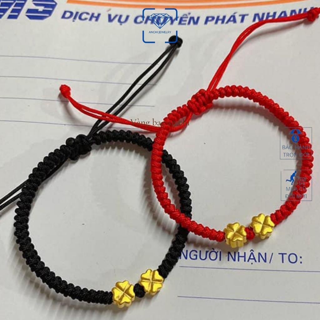 Vòng tay charm cỏ 4 lá 10k, vòng phong thủy có giấy đảm bảo của tiệm Anchi jewelry