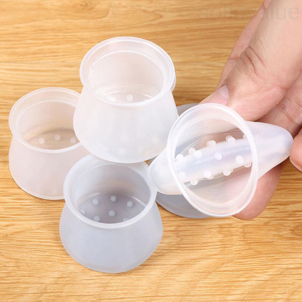 Bộ 4 Miếng Bọc Chân Bàn Ghế Bằng Silicon Chống Trượt Tiện Dụng Cho Gia Đình / Văn Phòng 1 Vn