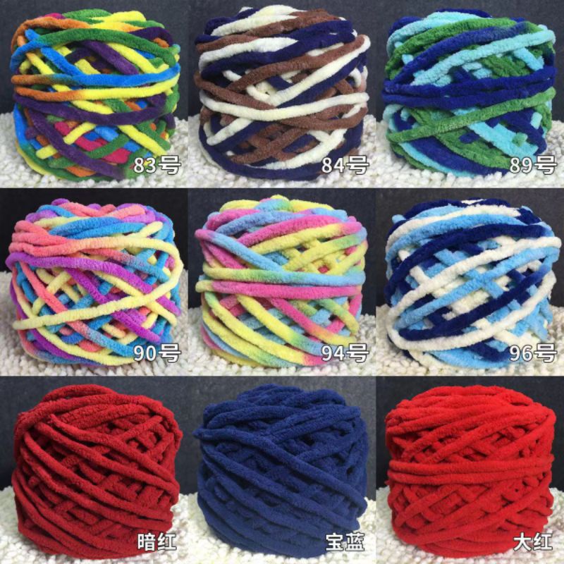 Len Nhung Đũa Bảng Màu Loang, Len bông sữa sợi to