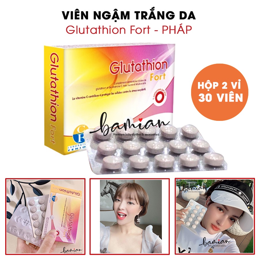 Viên ngậm trắng da Glutathion hộp 2 vỉ 30 viên