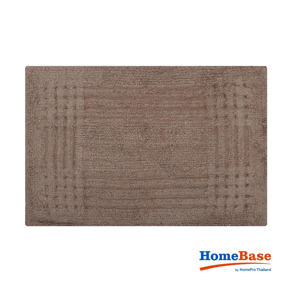 HomeBase HLS Thảm lót sàn lau chân phòng tắm cotton mềm mại và thẩm nước SI668 W40xH1xD60cm màu nâu