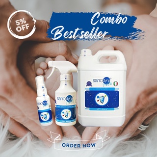 Combo sát khuẩn thương hiệu Sanodyna đến từ ITALIA, đạt tiêu chuẩn Châu Âu Combo best seller (50ml+300ml+5l)