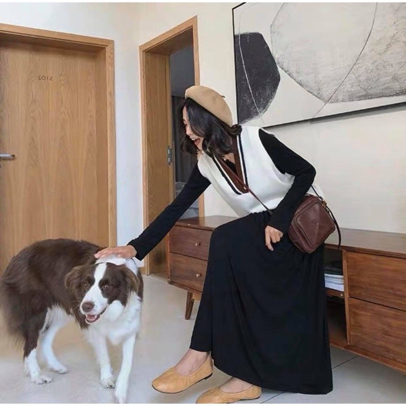 [Ảnh thật/Sẵn]Áo gile len viền xẻ vạt phong cách Ulzzang | BigBuy360 - bigbuy360.vn