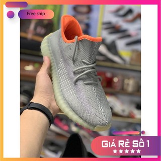 Giày thể thao yz 350 v2 màu xám cam hàng đẹp, loại cao cấp dành cho nam và nữ