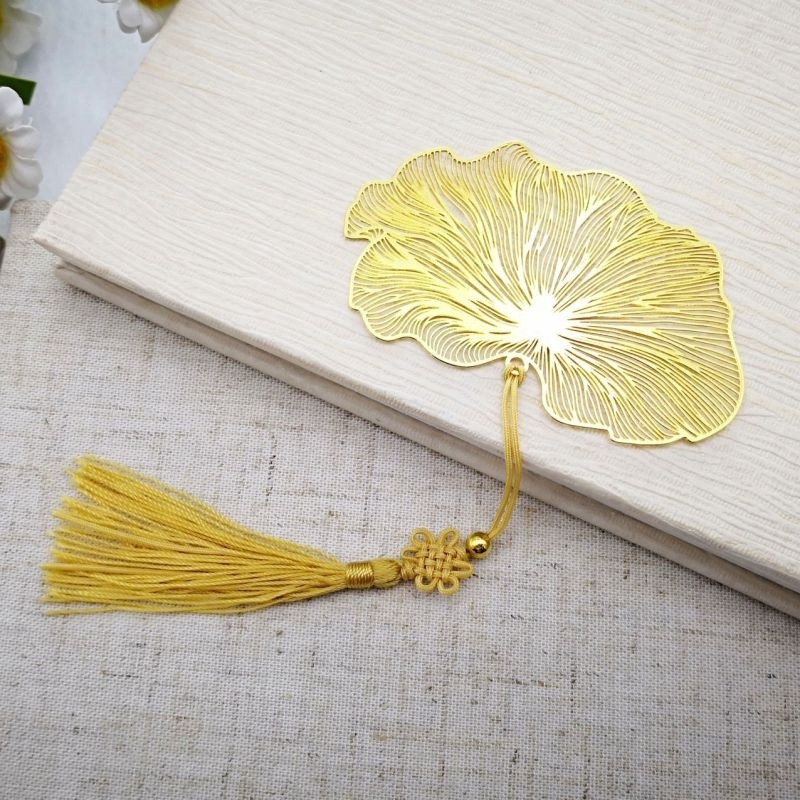 Phụ Kiện Kẹp Sách Hình Lá Sen Phong Cách Trung Hoa