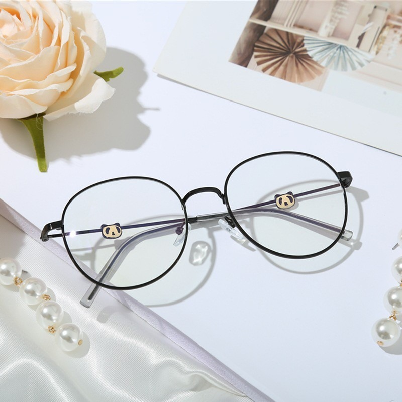 Mắt Kính Chống Bức Xạ Hình Gấu Trúc Phong Cách Cổ Điển