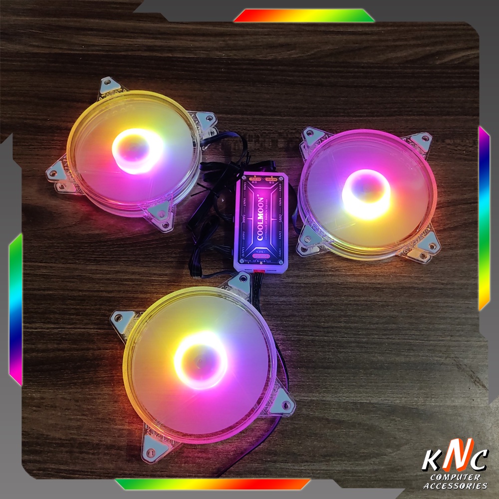 Quạt Tản Nhiệt Máy Tính Z1 Led RGB 12cm Đồng Bộ Màu Hub Quạt Coolmoon, Hub Sync Mainboard