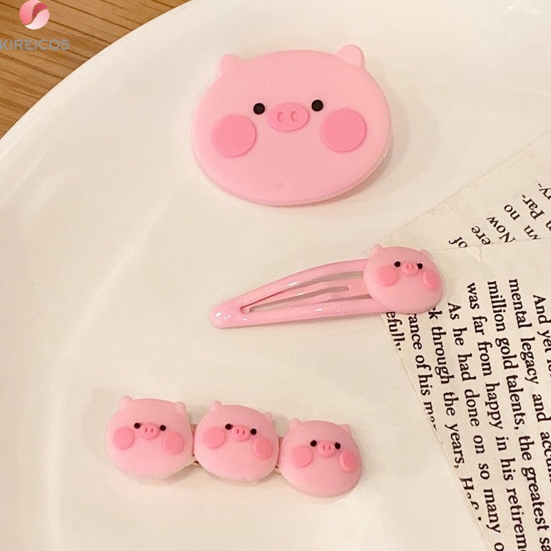 Kẹp Tóc Kẹp Mái Hình Bé Heo Màu Hồng Xinh Xắn Kute