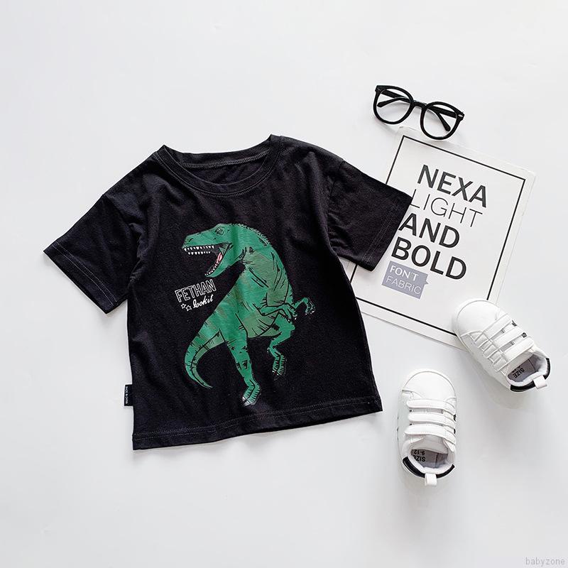 Áo thun tay ngắn in hình khủng long thời trang mùa hè cho bé trai