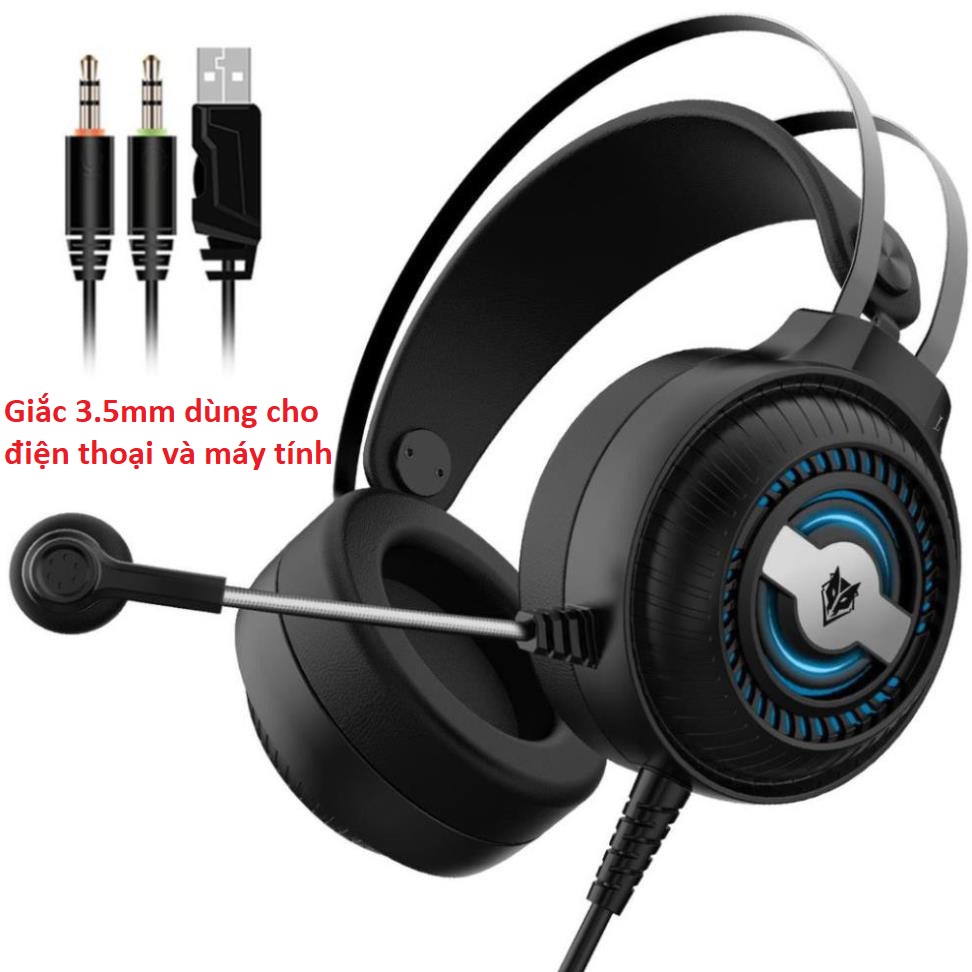 Tai Nghe Chụp Tai gaming Nubwo N1 Pro giắc 3.5mm, Có dây, Mic, Led, dành cho máy tính, chơi game, chính hãng BH 12 tháng