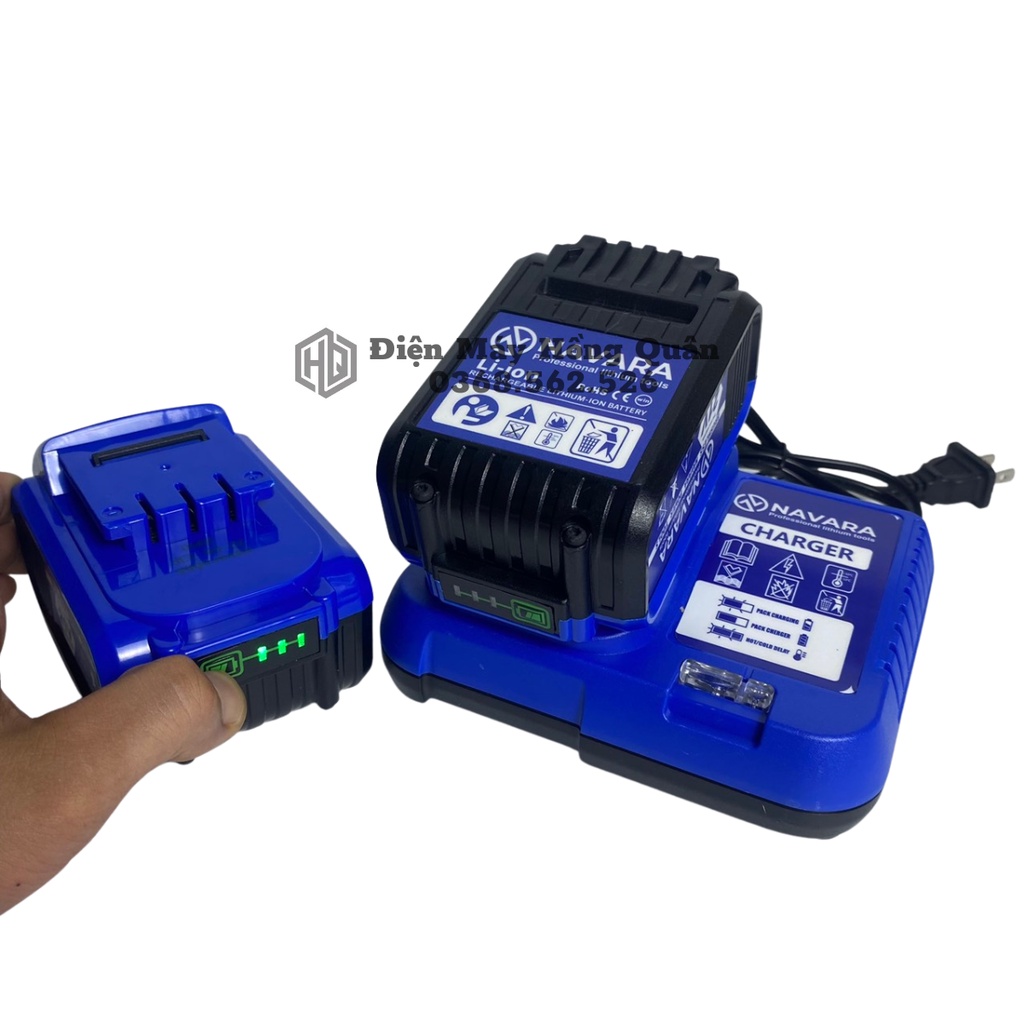 Máy khoan pin , máy bắn vít NAVARA 7003 kèm 2 pin động cơ không chổi than