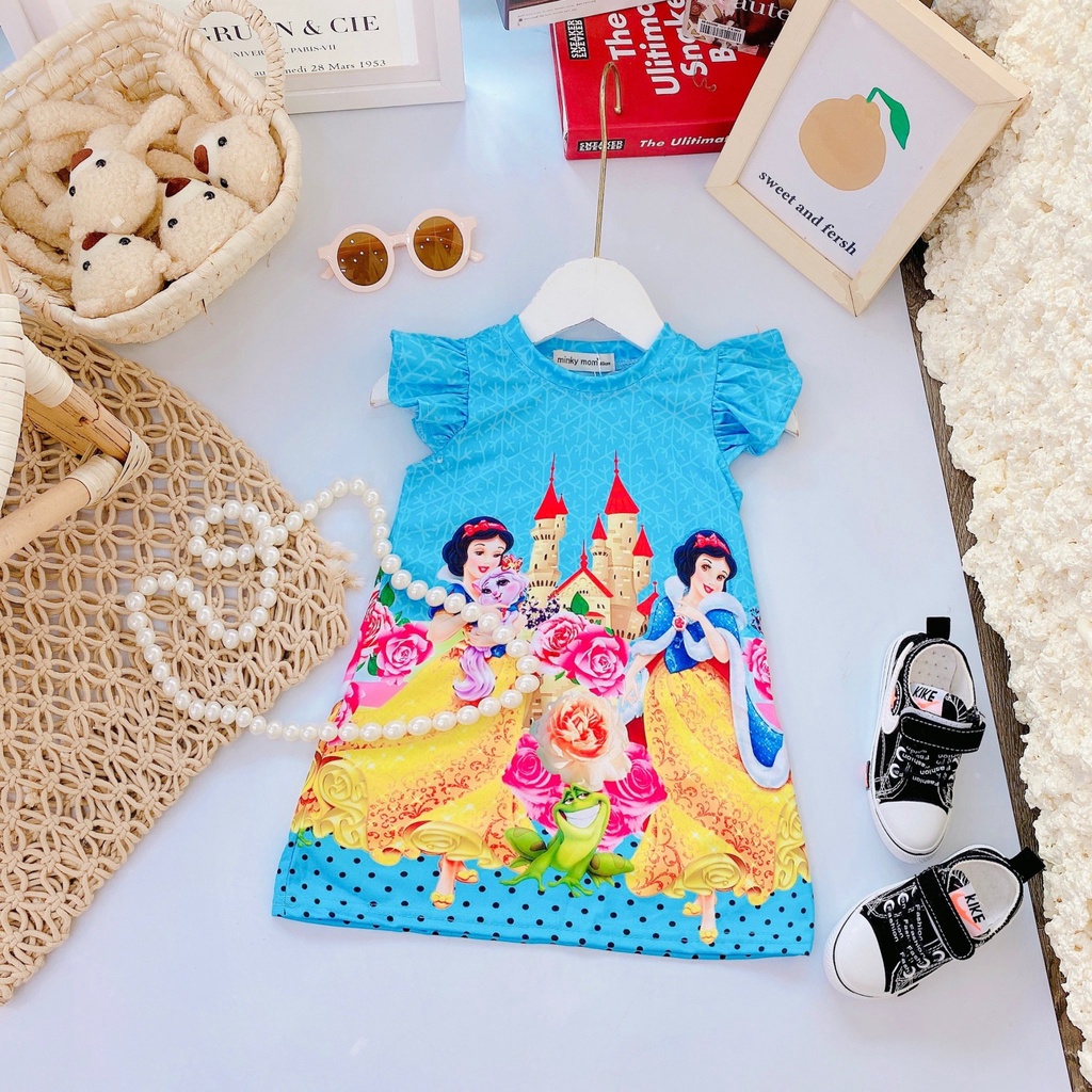 SALE VÁY 3D LẠNH MINKY MOM CHO BÉ GÁI SIZE 9-19KG(VAY 3D)