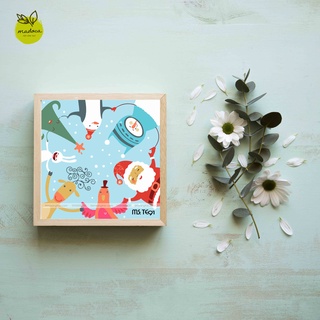 Tranh tô màu theo số bên nhau mùa Giáng Sinh TE91 kích thước 20x20cm