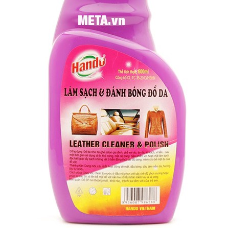 Chai xịt làm sạch và đánh bóng đồ da Hando 600ml